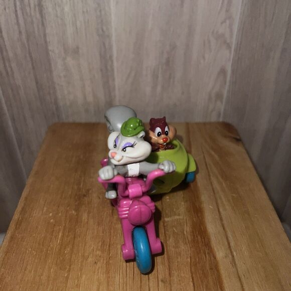 Vtg Animaniacs Slappy Skippy Squirrel Motorcycle 90s Figure Looney Tunes Toy - Picture 1 of 4